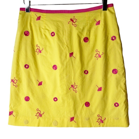 Lilly Pulitzer Dresses & Skirts - Lilly Pulitzer Monkey Embroidered White Label Skirt Size 4